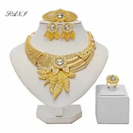 Set di gioielli da sposa Fani set di gioielli italiani placcati in oro brasiliano 18k per donne Gioielli da sposa arabi marocchini all'ingrosso 231216