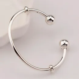 Dorapang 100％925 Sterling Silver Original Moments Open Silver Bangle Logo Caps Fit Pan Fame Basic Bracelets Diy Jewelry268c