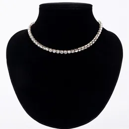 Новое женское теннисное ожерелье со стразами и воротником, серебряная цепочка, ожерелья, подвески для девочек, ювелирные изделия на свадьбу, день рождения gif300F