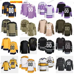 Personalizzato 2023 Reverse Retro 2.0 Maglie da hockey Stadium Series Camo Fights Cancer 59 Josi Duchene Forsberg Johansen Granlund Rinne Niederreiter