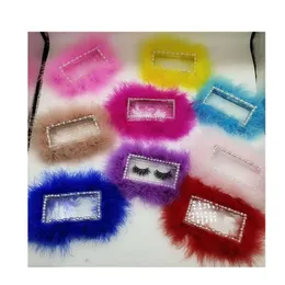 Cute Lash Box Custodia per ciglia Piuma Confezione regalo Perla Rettangolo Scatole per imballaggio Acrilico Moda Ciglia Conservazione 9 colori misti BJ