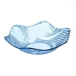 Servis uppsättningar av plastkristallfruktplatta blomma design snack mutter skålvåg godishållare sallad skål för hem (blått material