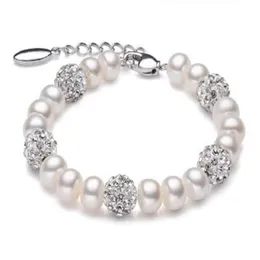 Real Beautiful freshwater pearl bracelet women wedding cultured white pearl bracelet 925 silver jewlery girl birthday gift GB773279G