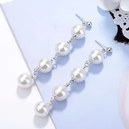 Dangle Earrings Diwenfu S925 Sterling Silver Real Pearl Jewelry Drop Earring for Women EngagementAros Mujer Oreja Garnet Orecchini Girl