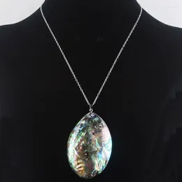 Anhänger Halsketten YOWOST Zealand Natürliche Abalone Shell Edelstein Perlen Halskette Modeschmuck Für Frauen Kette 18 Zoll IN3429