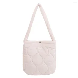 Sacs de soirée Femmes Top-Poignée Sac Grande Capacité Matelassé Hobo Doux Simple Sac À Main Couleur Unie Léger Pour Shopper Voyage