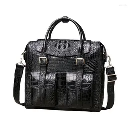 Porte-documents de luxe en cuir de vache pour hommes, mallette d'affaires de haute qualité, sac à bandoulière simple, grande capacité, tendance, ordinateur portable