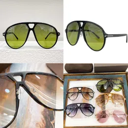 Super Oval Designer Óculos de Sol Moda Retro Mulheres Máscara Óculos de Sol Super Grande Quadro de Acetato Preto Lentes Verdes Lady Travel e Óculos de Férias TF1061