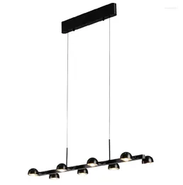 Candelabros de diseño nórdico, candelabros vintage de 8 luces, lámpara colgante LED ajustable, lámparas de luz de aluminio negro contemporáneas