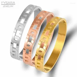 Bracciale FYSARA braccialetti di design intersecati di lusso in acciaio inossidabile larghezza catena nera per donna uomo coppia polso gioielli di marca