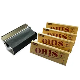 1 Set, New Household Manual Cigarette Set, 78mm Metal Cigarette Set With 4 Booklets 78mm Translucent Brown Rolling Paper And Rolling Machine