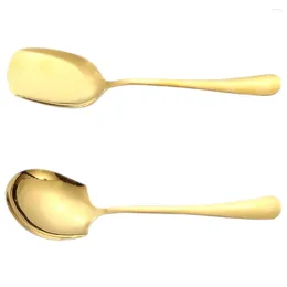Cucchiai 2 pezzi cucchiaio maschio che serve acciaio inossidabile grande cucchiaio da caffè commerciale zuppa utensili da cucina banchetto