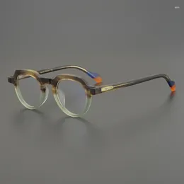 Sonnenbrille WYT Männer Handgemachte Matte Farbe Acetat Brillengestell Runde Retro Designer Optische Brillen Frauen Myopie Verschreibungspflichtige Brillen