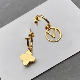 2022 Women Earrings Designer Hoop Earrings Fashion Ear Ring Brands Gold Jewelry Luxurys Earring Letters L Stud Heanpok Whole 2254p