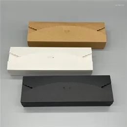 Envoltório de presente 100 Pçs / lote Handmade Kraft Papel Longo Caixas Casos para o Dia das Crianças Egg Tart Candy Container Atacado