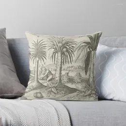 Pillow Vintage Palm Tree Illustration - Java Indonesia Throw Christmas Cases Pillowcases Covers Sofa