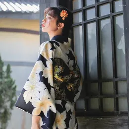 Roupas étnicas Mulheres Japão Kimono Traditionoal Girl Geisha Cospaly Hell Cherry Impresso Anime Ai Cosplay Traje para Mulheres