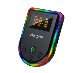 Adaptador de MP3 para carro com luz LED colorida 3,5 mm 2 em 1 transmissor e receptor sem fio AUX de áudio bluetooth e receptor sem fio para TV