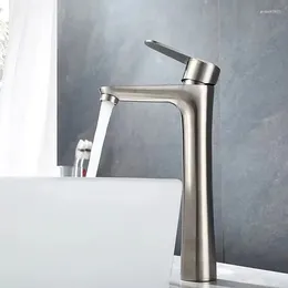 Rubinetti per lavandino del bagno Rubinetto da cucina spazzolato Lavabo in acciaio inossidabile 304 Rubinetto singolo per acqua fredda per rubinetti per lavabo