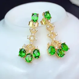 Dangle Earrings CoLife Jewelry Natural Diopside Drop For Party 3 4mm Chrome Eardrop 925 Silver Gift Woman