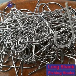 Fishing Hooks 1000-6000pcs/lot Wholesale Bulk Fishhook Long Handle Eyed Hole Barbed Hook Hippocampus Pomfret Perch Fishing Tackles Pesca Peche 231216