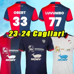 Cagliari 2023 Calio Futbol Formaları Gobbi 23 24 Joao Pedro Godin Nandez Yüzüncü Versiyon Futbol Gömlekleri Maillots de Futol Erkekler Evde