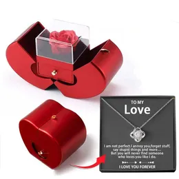 Jewelry Boxes Vintage Necklace for Women Mothers Day Gift My Love Crystal Pendant Luxury Designer Jewelry for Lover with Rosebox Drop 231216