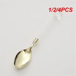 Kaffescoops 1/2/4st Piece Creative Crystal Cerny Mixing Spoon Transparent handtag dessert bordsdekoration