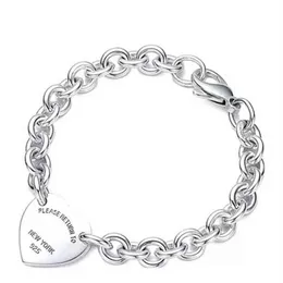 Armband för kvinnor 925 Sterling Silver Heart-Shaped Pendant O-formad kedja Högkvalitativ lyxvarumärke Jycken Girl Girl Gift Co G2173W