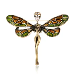 Broşlar emaye yusufçuk kadınlar için kız vintage melek mücevher fular pimleri broş antika aksesuarları