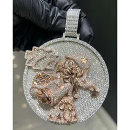 Ciondoli gioielli baguette Ciondoli con lettera in argento sterling per uomo Moissanite ghiacciata fine Hip Hop