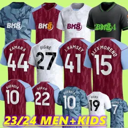 23 24 24 Diaby Soccer Jerseys Kit Kit Home 2023 2024 Aston Villas Football Shirt Training Fan Wersja gracza Buendia Mings McGinn Watkins Maillot Camisetas Foo