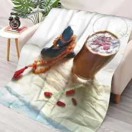 Blankets Buddha Mala And A Goji Berry Smoothie Throw Blanket 3D Printed Sofa Bedroom Decorative Children Adult Christmas Gift