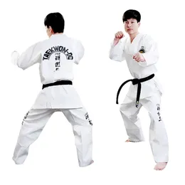 Martial Arts Professiona ITF Godkänn vit enhetlig taekwondo -student Doboks Suit Kimono Martial Arts Taekwondo kläder långärmad fitness gi 231216