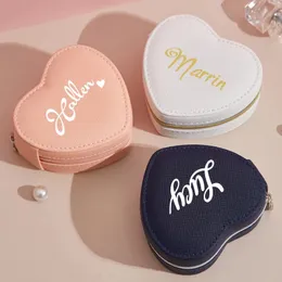Jewelry Boxes Personalized Heart Jewelry Box Custom Name Heart Box Jewelry Case Jewelry Organizer Ring Earring Organizer Wedding Gift For Her 231216