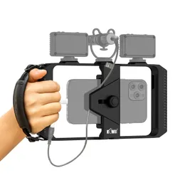 Outros acessórios A V Smartphone Video Rig Celular Estabilizador Portátil Tripé Mount Hand Grip Filmmaking Vlog Shooting Case para iPhone Android 231216