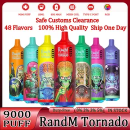 RandM Tornado Puff 9000 9k Fumot Tornado Vaper 9000 Puffs Vape descartável Bobina descartável Vapes Caneta Barra de cigarro