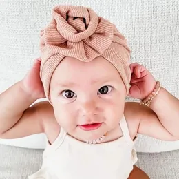 Hats Spring Summer Born Baby Girl Bowknot Turban Knot Head Wraps Infant Kids Bonnet Beanie Hat Pography Props