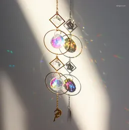 Garden Decorations Sun Catchers Hanging Crystal Ball Beads Ornament Patio Lawn Moon Star Pendant Glass Prism Rainbow Maker 50pcs