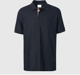 Burbrerys estacion europea Bajia casual polo camisa para hombre clasico color solido TB carta bordado verano B manga corta camiseta hombres 9999ess