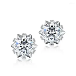 Orecchini a bottone E009639 Lefei Moda Trendy Classico Lusso Moissanite Design Cuore di neve per fascino Donna Argento S925 Regalo gioielli per feste