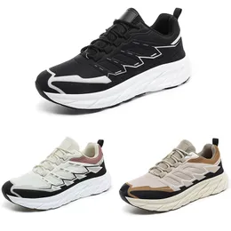 Vendita calda scarpe da corsa da uomo piatte traspiranti antiscivolo scarpe da ginnastica sportive da uomo color crema nere taglia 40-44