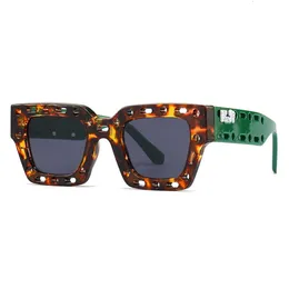 Diseñador para hombre gafas de sol offWhites Square Ins Gafas de sol con parabrisas Gafas de sol con montura hueca y espejo moderno 86614