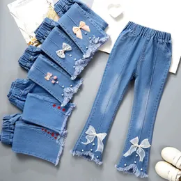 Jeans Spring Autumn Kids Trousers Girls Cowboy Pants Baby Girls Jeans Casual Girls Jeans Children Clothing Kids Bell-bottoms Jeans 231216