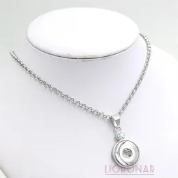 Hela AB Crystal Snap Necklace utbytbara snaphängen Halsband Fit 18mm Snap Buttons smycken DIY BIJOUX COLLIER2375