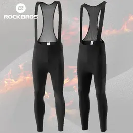 Pantaloni ciclistici Rockbros inverno pantaloni pettorali uomini donne donne cuscini 3d imbottiti ciclismo pantaloni full pile calda calda strada sportiva pantaloni per biciclette 231216