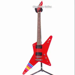 Custom Bang Dream Poppin'party Series Kasumi Toyama Sig. Model losowa gwiazda Kasumi III LED Elektryczna gitara LED LED LIGHT LIGHT STAR INLAY MAPLE SCE SCOLOT ROSEWOOD TWOLOTORY