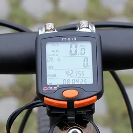 Fahrradcomputer YT-813 Fahrrad-Tachometer, digitaler Fahrradcomputer, Multifunktions-Fahrrad-LCD-Display, Kilometerzähler, kabelloser kabelgebundener Tachometer 231216