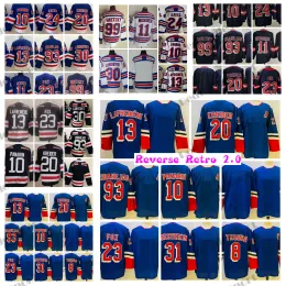 2023 Reverse Retro Hockey Trikots Jacob Trouba Alexis Lafreniere Kaapo Kakko Shesterkin Artemi Panarin Kreider Mika Zibanejad Adam Fox Lundq