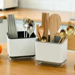 Kitchen Storage Multifunctional Spoon Fork Chopstick Holder Box Double Layer Cutlery Drain Rack Organizer Racks For
